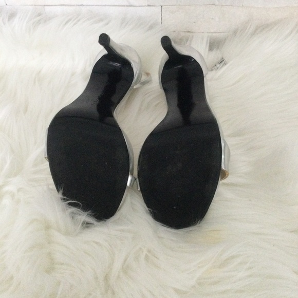 Zara Woman Silver Ankle Strap High Heel Sandals - Picture 4 of 4